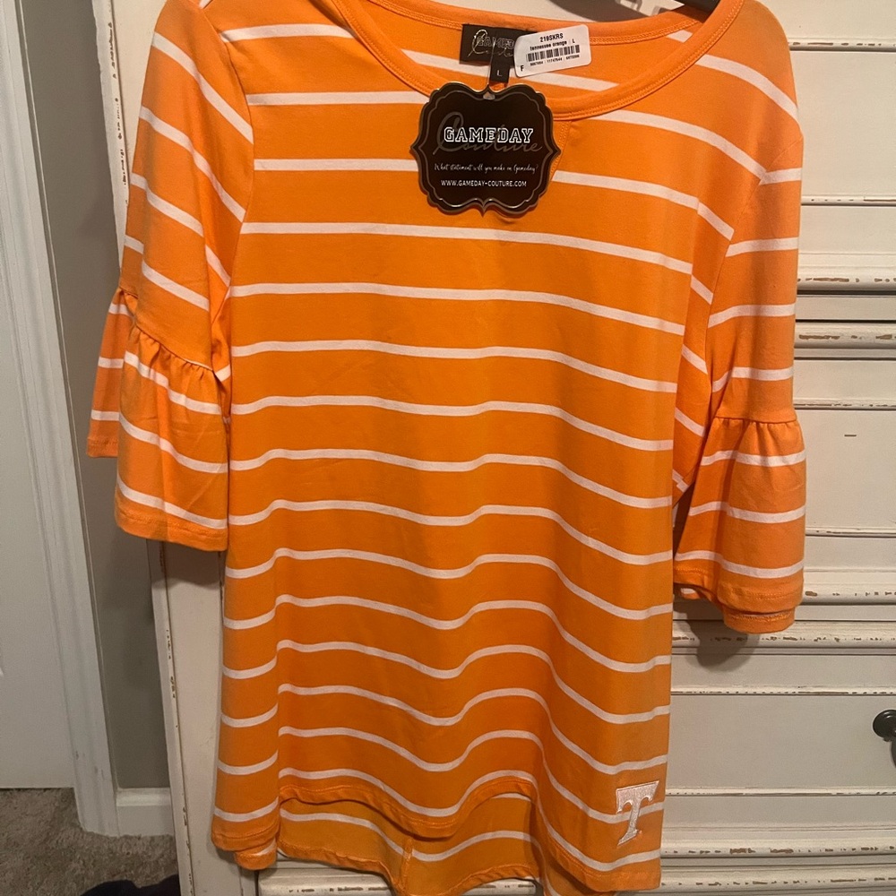 Orange white Tennessee top